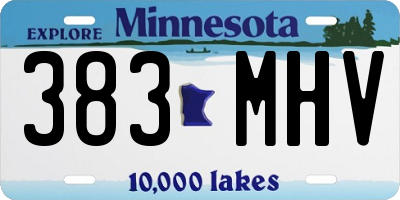 MN license plate 383MHV