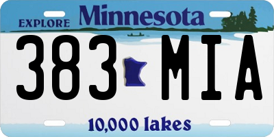 MN license plate 383MIA