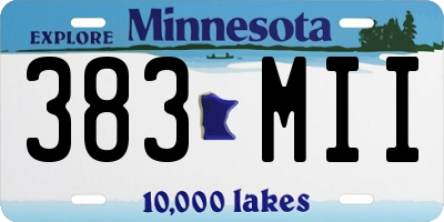 MN license plate 383MII