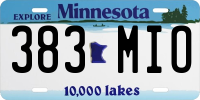 MN license plate 383MIO