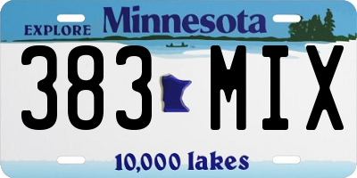 MN license plate 383MIX