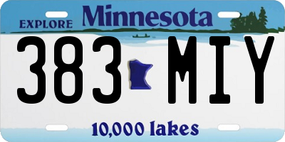MN license plate 383MIY