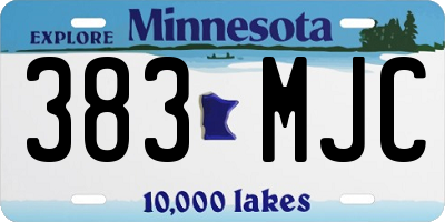 MN license plate 383MJC