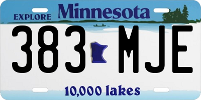 MN license plate 383MJE