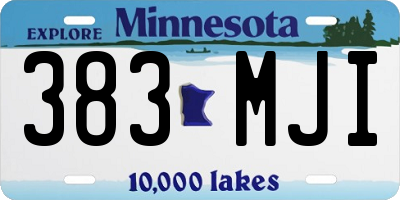 MN license plate 383MJI