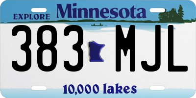 MN license plate 383MJL