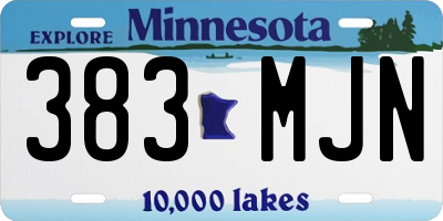MN license plate 383MJN