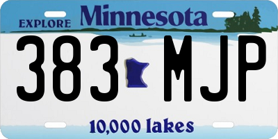 MN license plate 383MJP