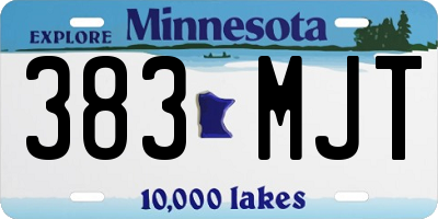 MN license plate 383MJT