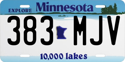MN license plate 383MJV
