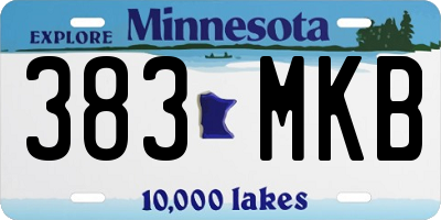 MN license plate 383MKB