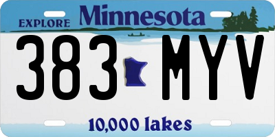 MN license plate 383MYV