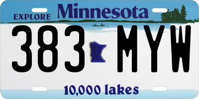 MN license plate 383MYW