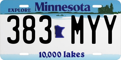MN license plate 383MYY