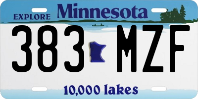 MN license plate 383MZF