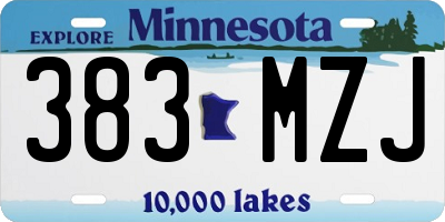 MN license plate 383MZJ
