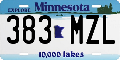 MN license plate 383MZL