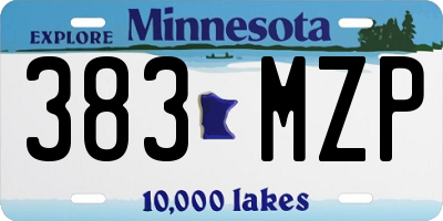 MN license plate 383MZP
