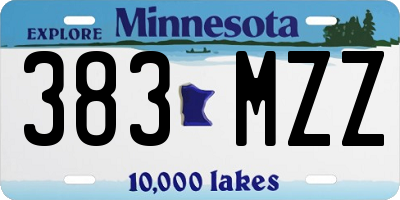 MN license plate 383MZZ