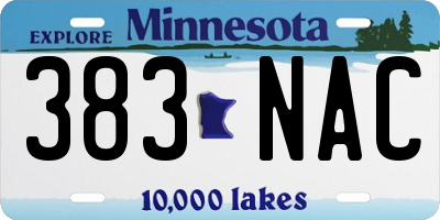 MN license plate 383NAC