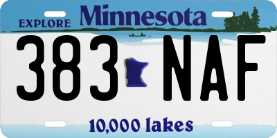 MN license plate 383NAF