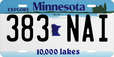 MN license plate 383NAI