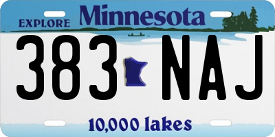 MN license plate 383NAJ