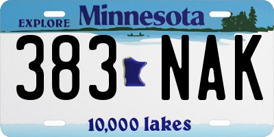 MN license plate 383NAK