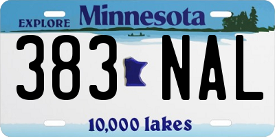 MN license plate 383NAL