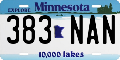 MN license plate 383NAN