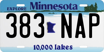 MN license plate 383NAP