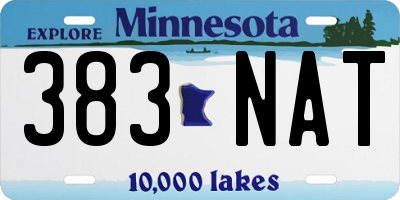 MN license plate 383NAT