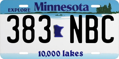 MN license plate 383NBC