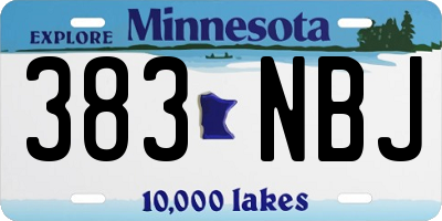 MN license plate 383NBJ