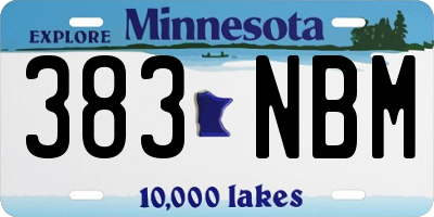 MN license plate 383NBM
