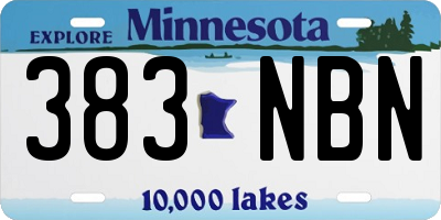 MN license plate 383NBN