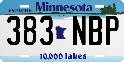 MN license plate 383NBP