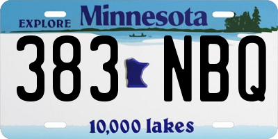 MN license plate 383NBQ
