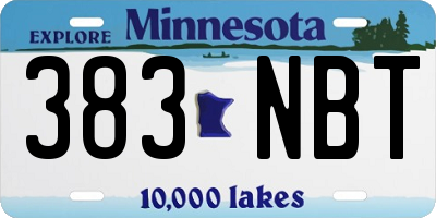 MN license plate 383NBT