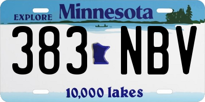 MN license plate 383NBV