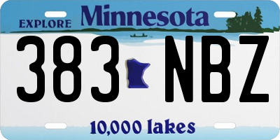 MN license plate 383NBZ