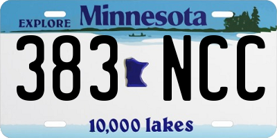 MN license plate 383NCC