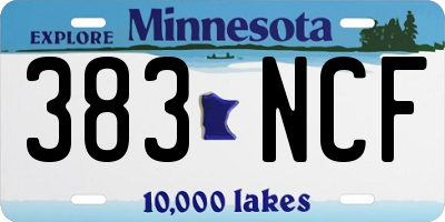 MN license plate 383NCF