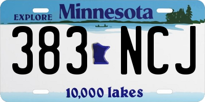 MN license plate 383NCJ