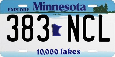 MN license plate 383NCL