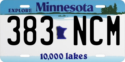 MN license plate 383NCM