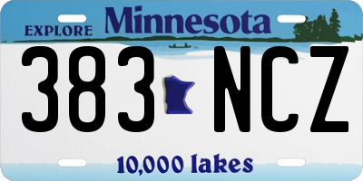MN license plate 383NCZ