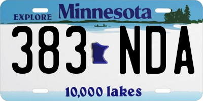 MN license plate 383NDA