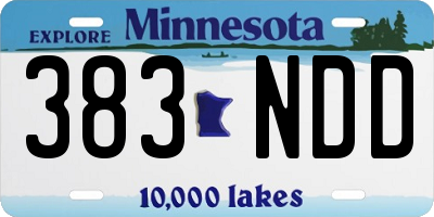 MN license plate 383NDD