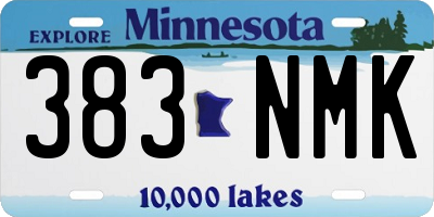 MN license plate 383NMK